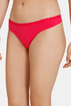 Zivame Low Rise Zero Coverage Thong - Rose Red — thumbnail 3